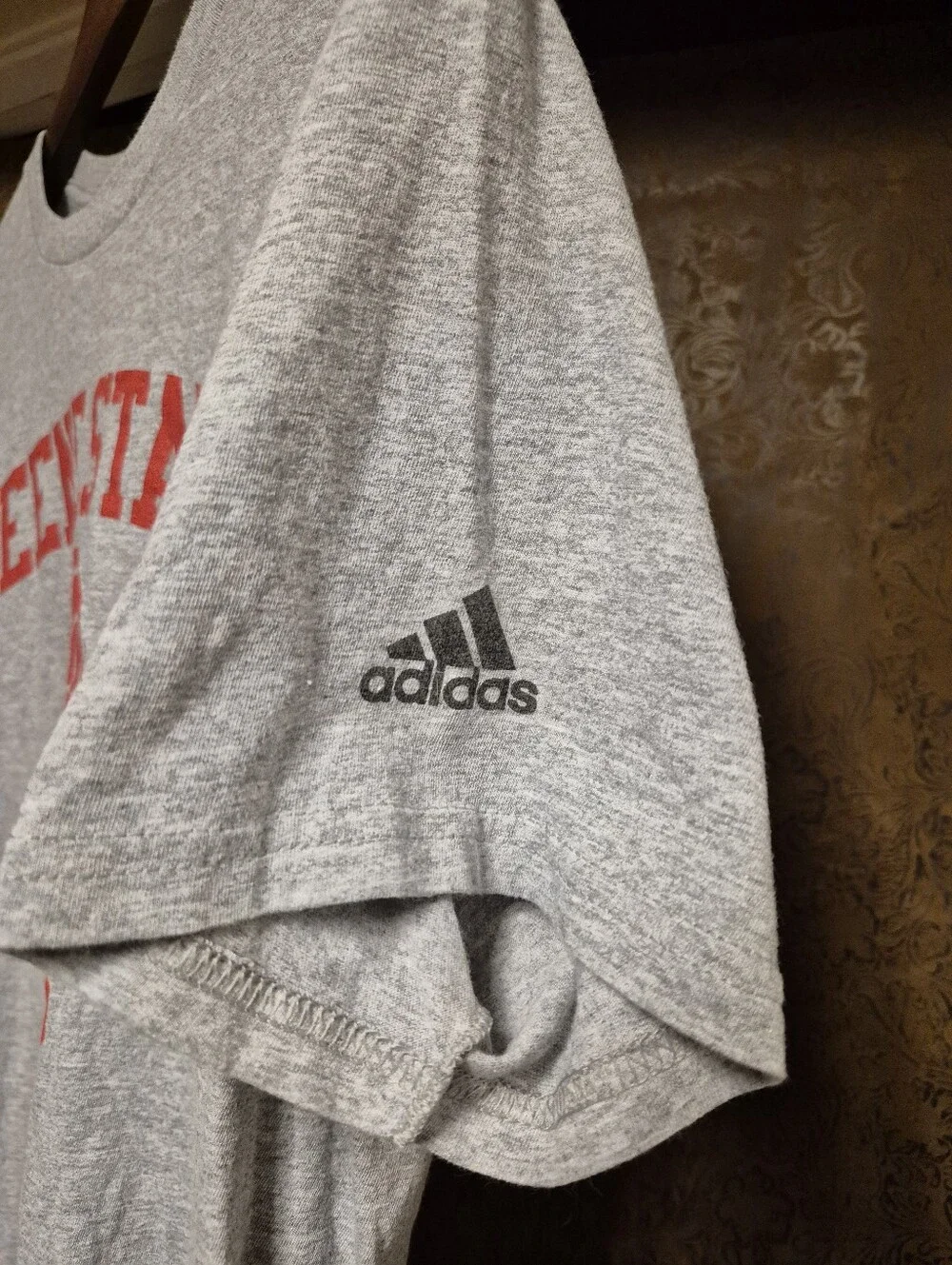 adidas Keene State Owls Gray and Red Volleyball Tee
